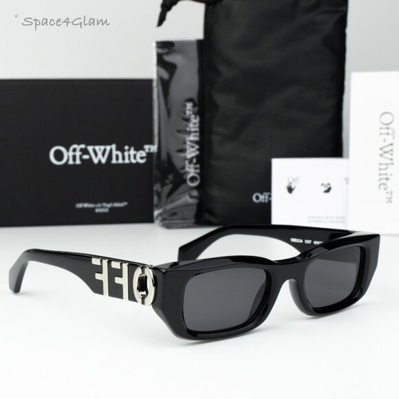 Off-White Women Sunglasses Black Grey Square OERI124 FILLMORE 1007 NEW AUTHENTIC main image 6